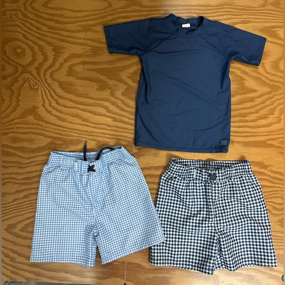 Rugged Butts size 5 Gingham boys swim bundle. Perfect condition!